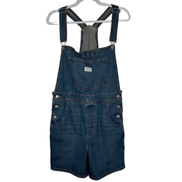 Levi's Vintage Style Denim Shortalls Overalls Size Large - Picture 14 of 14